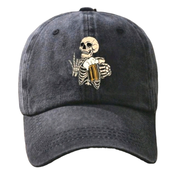 Other - UNISEX Skeleton Holding Beer Grey Hat 🤘🍺